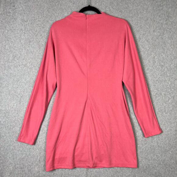 Acler Pink Fulham Draped Long Sleeve Mini Dress Size 10 - Picture 6 of 10
